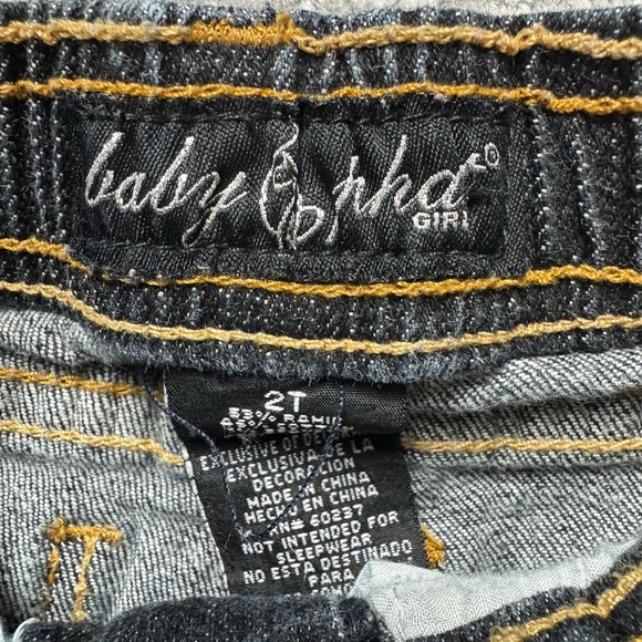 Vintage Y2K Baby Phat Embroidered Cat Toddler Girls Jeans Size 2T - Picture 6 of 6